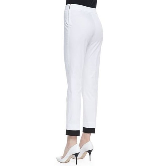 Cedric Charlier Couture Made in Italy Contrasting Cuff Ankle Pants Size 6 - Picture 13 of 13